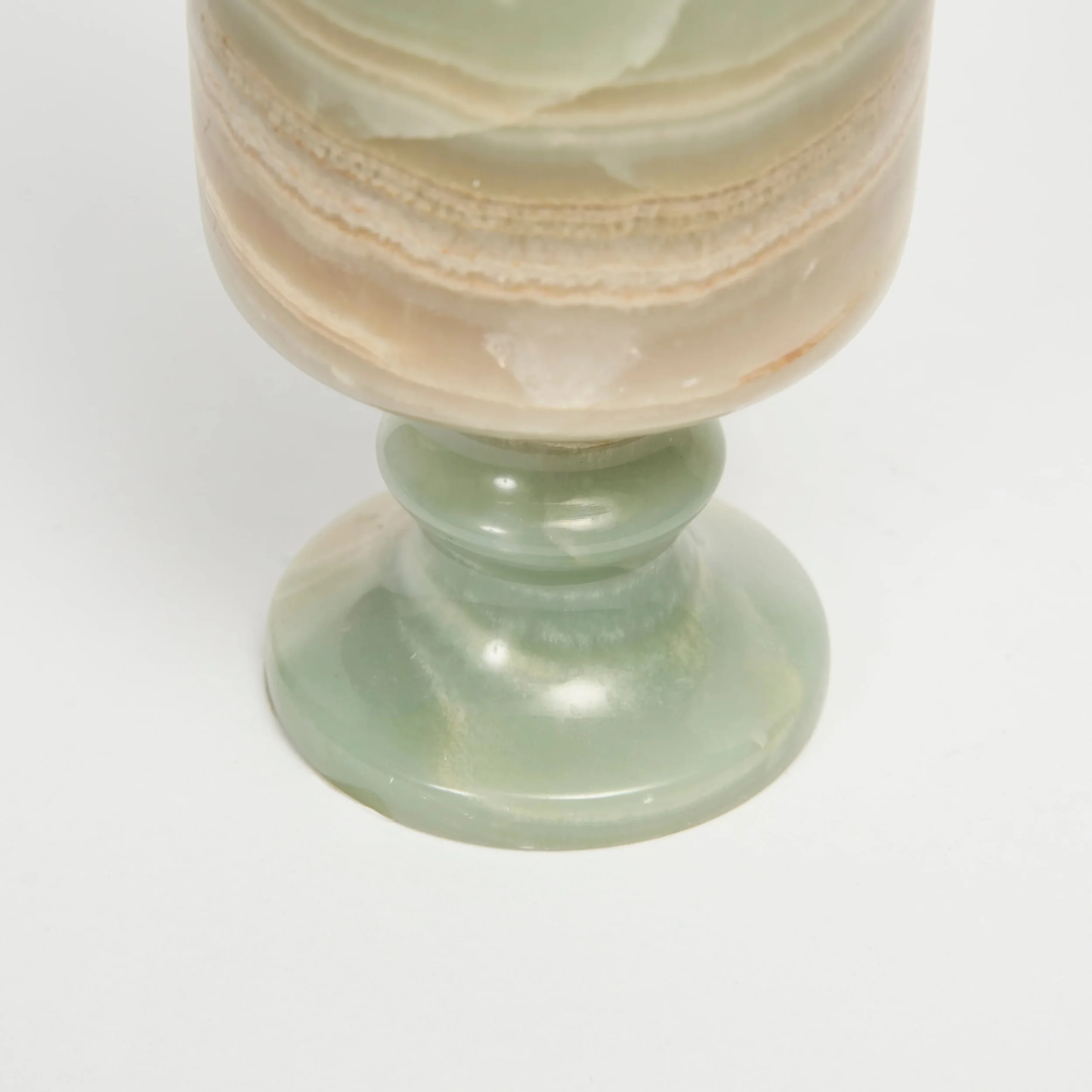 Antique Light Green Marble Fluted Vase - Image 3