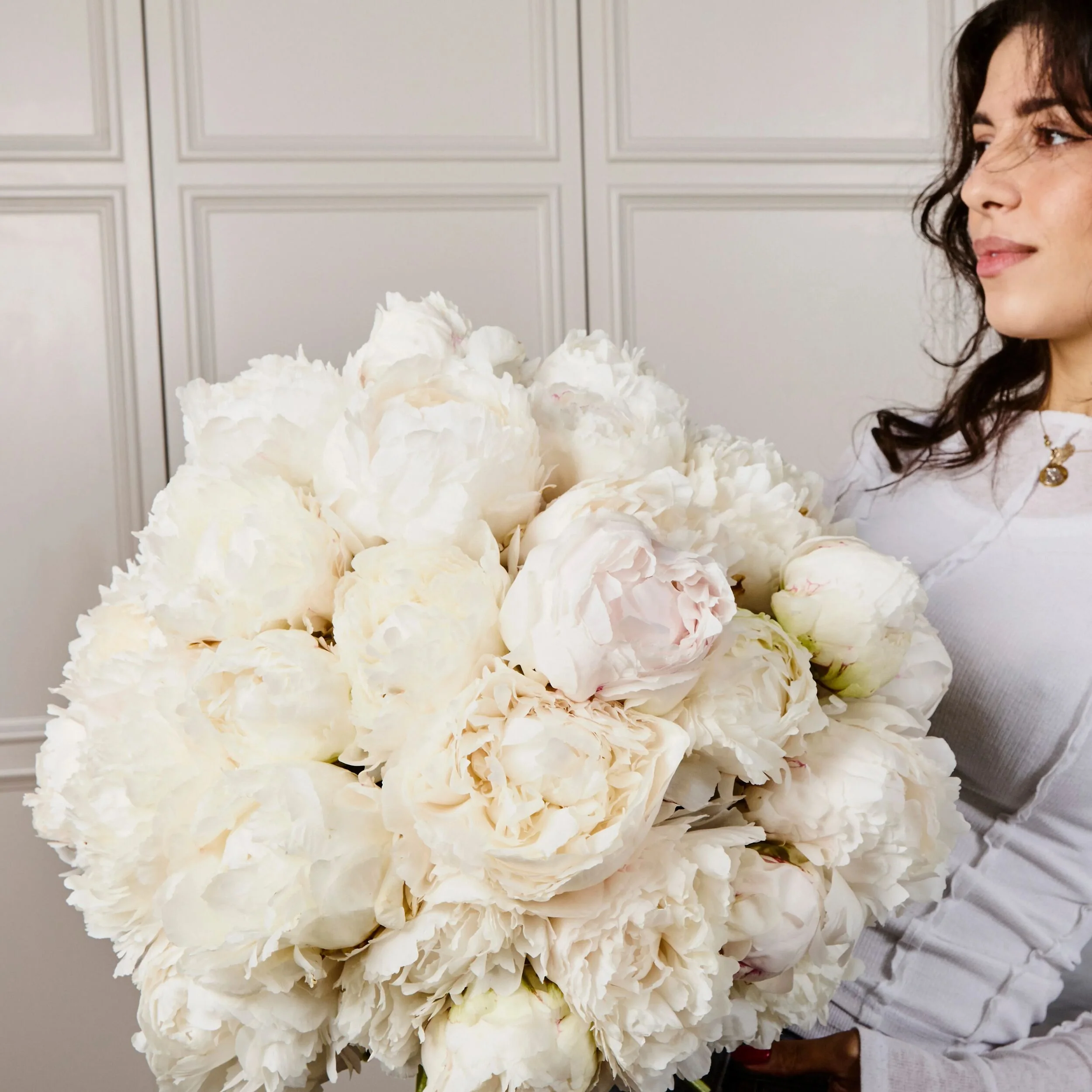 Bowl of Cream Peonies - Image 3